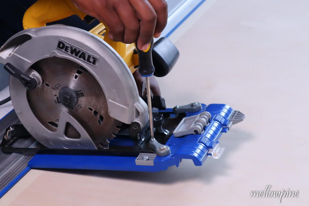 Attaching the sled to saw