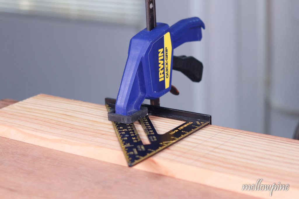 Clamping the speed square with wood