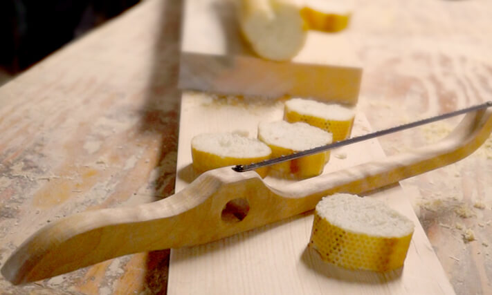 Bread knife milled from Maplewood
