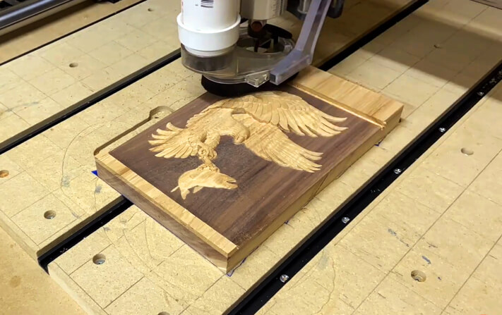 3D carving an eagle on Onefinity Woodworker