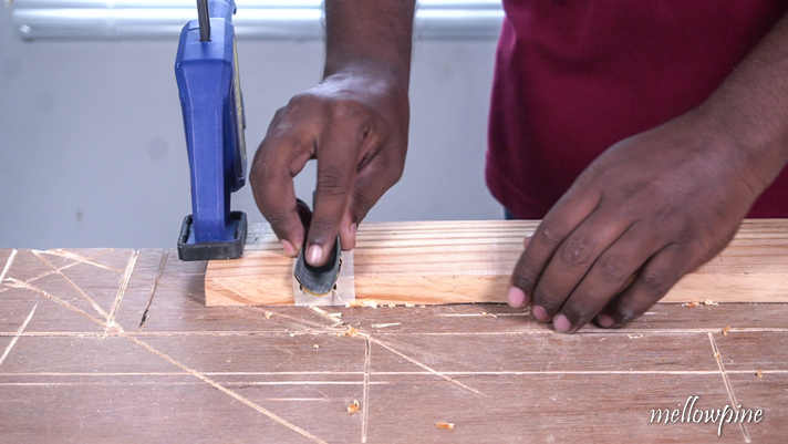 sanding the dado for smoothing it