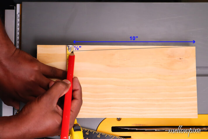 marking the dimensions of the part to be cut out for making the jig