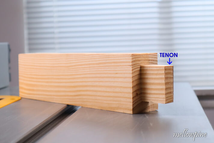 Tenon made using table saw