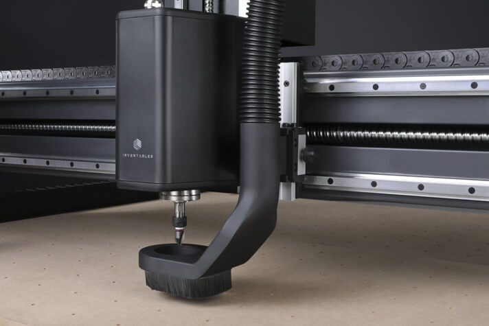 Dust boot and vacuum hose on X-Carve Pro