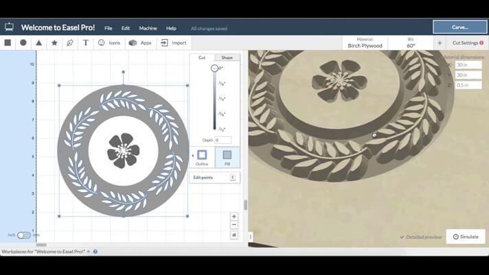 Easel Pro software window
