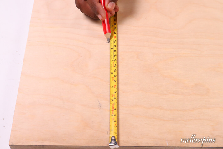 mark the dimensions on the plywood sheet