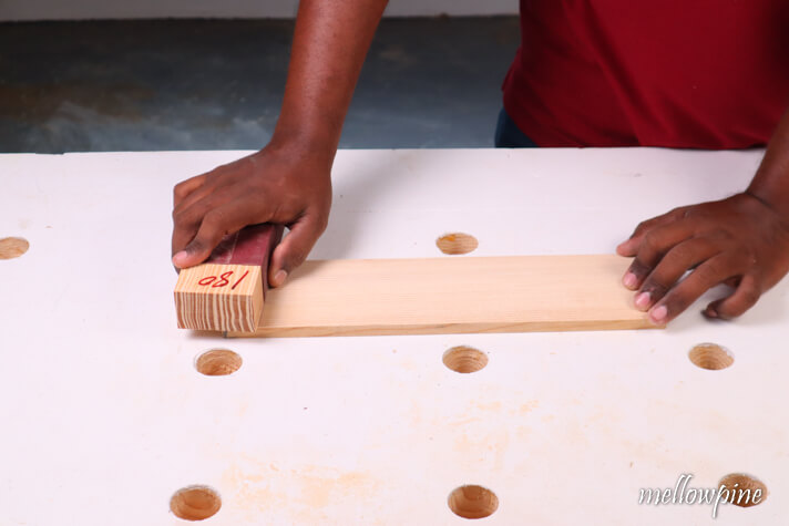 sanding by hand with 180 grit sandpaper