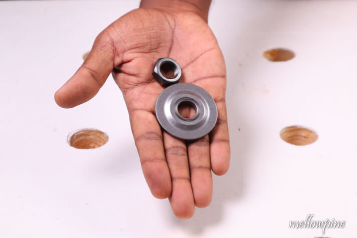 removed arbor nut and washer