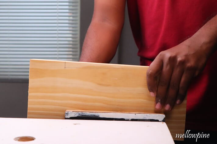 clamping the board into a bench vise