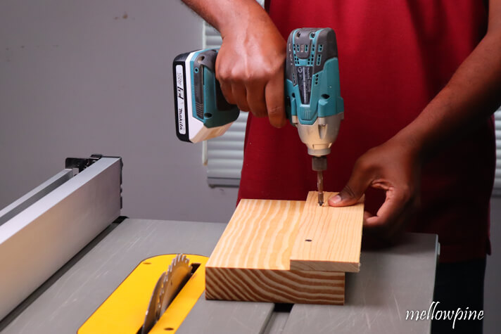 attaching a scrap piece as guard for the wedge cutting jig