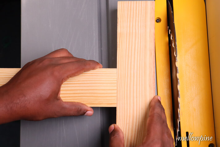 aligning the two pieces to mark the location of the joint