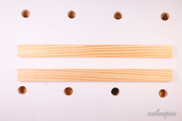 two wood pieces for the stiles of the shaker door