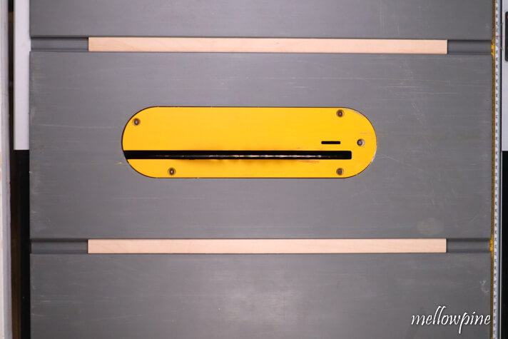 runners fitting inside the miter track of the table saw