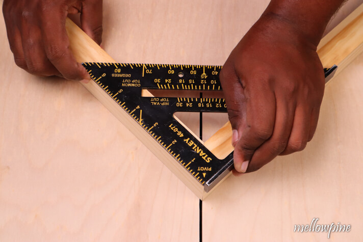checking for square for the angled pieces