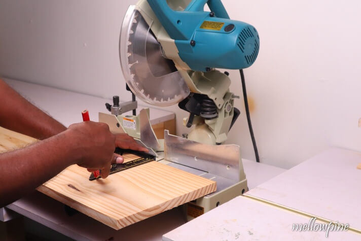 marking the cut line with speed square and pencil