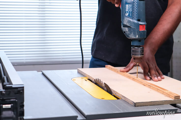 drilling pilot holes before fixing the runner to the board