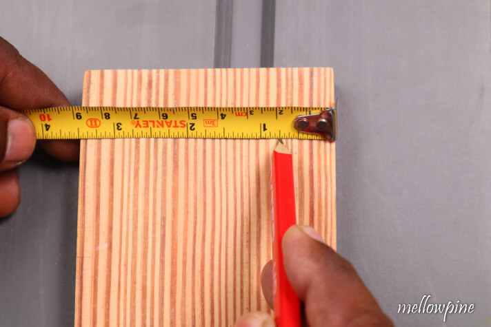 measuring for cutting the scrap piece