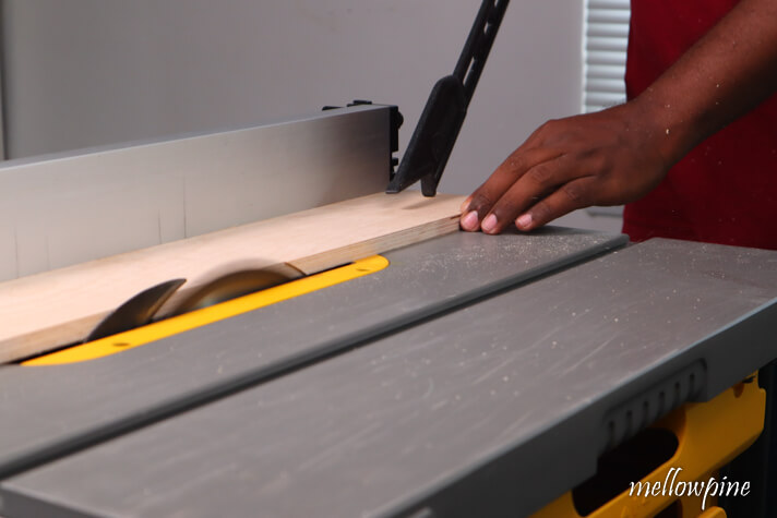 making the second cut in the plywood