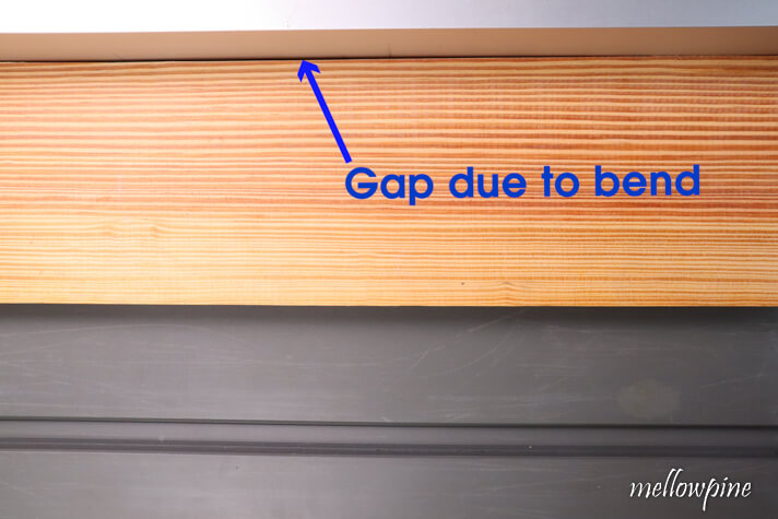 Wood with bend on one side