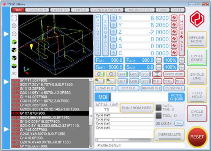UCCNC software interface