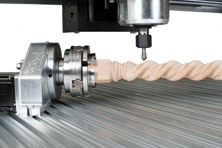 Cutting using 4th axis rotary kit