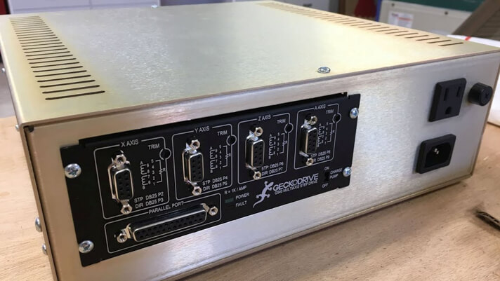 Gecko G540 mounted on a controller cabinet