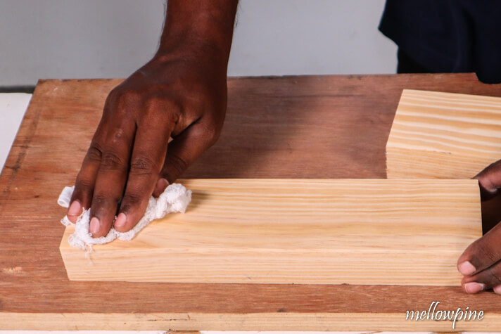 cleaning the wood
