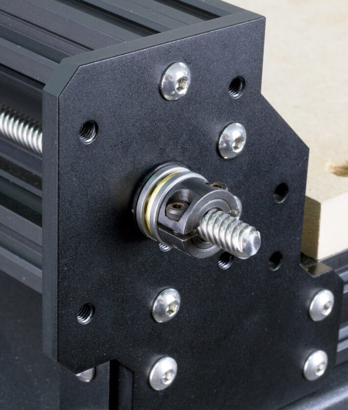 Lead screws with thrust bearings on WorkBee Z1+