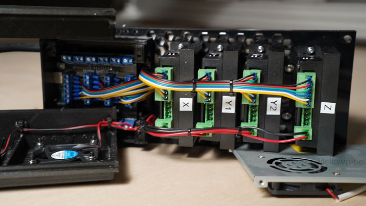 Inside the controller enclosure of New-Carve CNC router