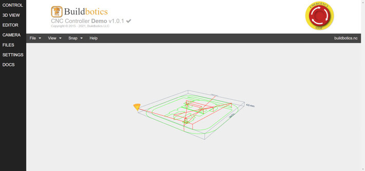 3D simulation on Buildbotics control software