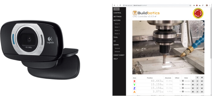 Camera feed on Buidbotics control software
