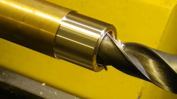 Drilling using a 21mm bit on PD400