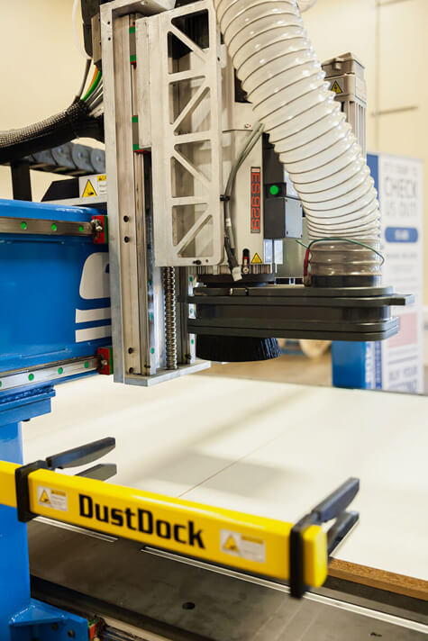 Dust dock for RC8 CNC router