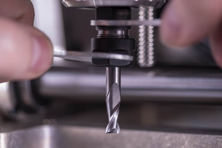 ER 11 collet on spindle of Bantam Tools desktop CNC