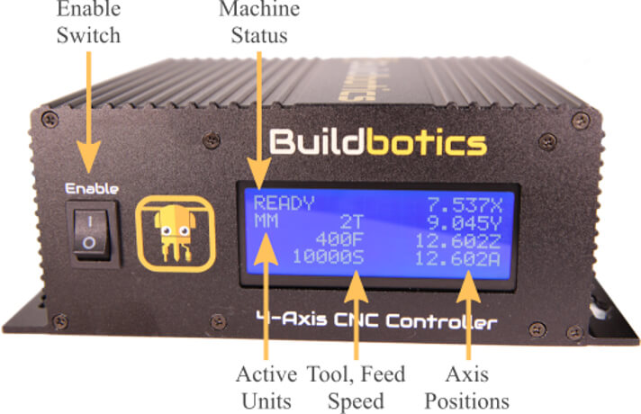 Front panel of Buildbotics controller