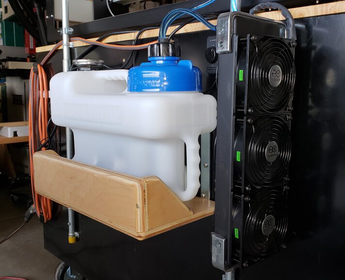 Water cooling system for a water cooled spindle