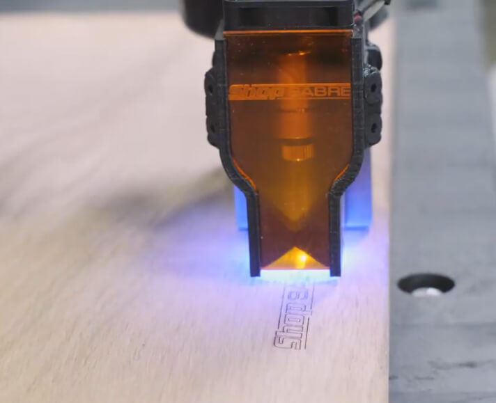 Laser head in RC8 CNC router