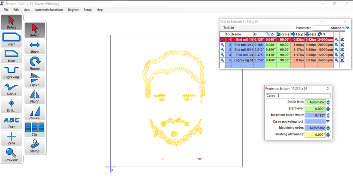 2D toolpath in EstlCAM
