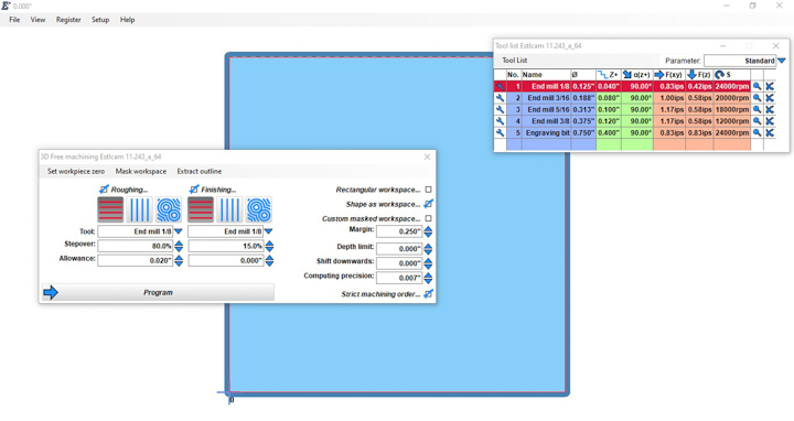 3D toolpath in EstlCAM