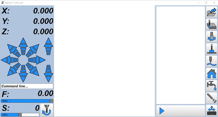 CNC controller window in EstlCAM