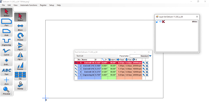 EstlCAM user interface