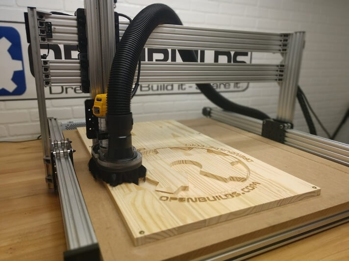 OpenBuilds LEAD 1010 CNC cutting on softwood