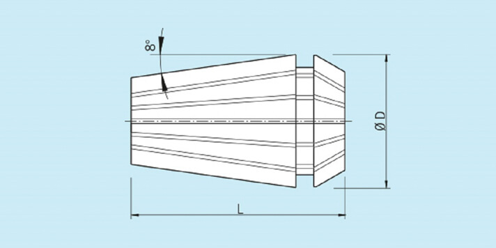 Length and diameter ER collet