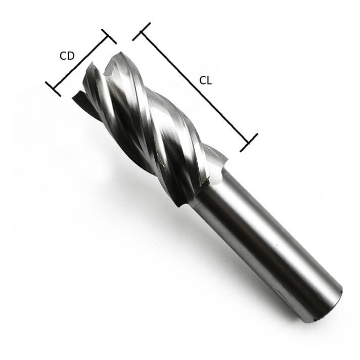 cut diameter and cut length in an end mill