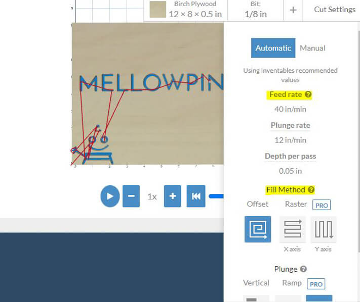 Easel user interface