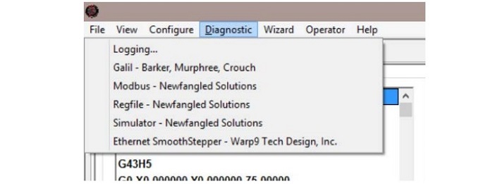 Diagnostics tab in Mach4