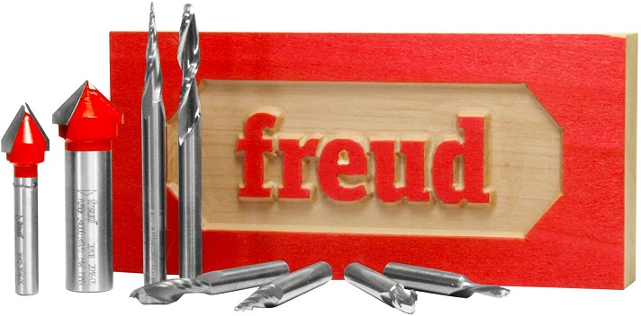 Freud 8 Piece CNC Router Bit Signmaking Set