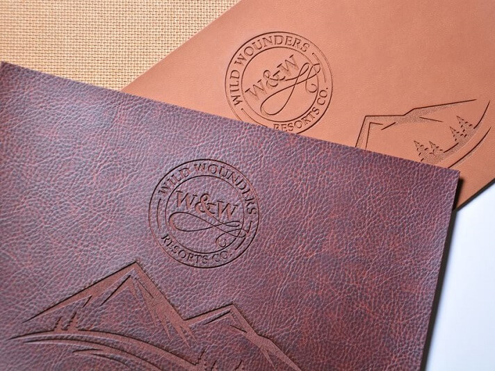 Laser engraved leather