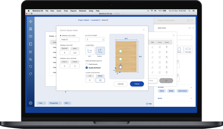 SketchList Interface