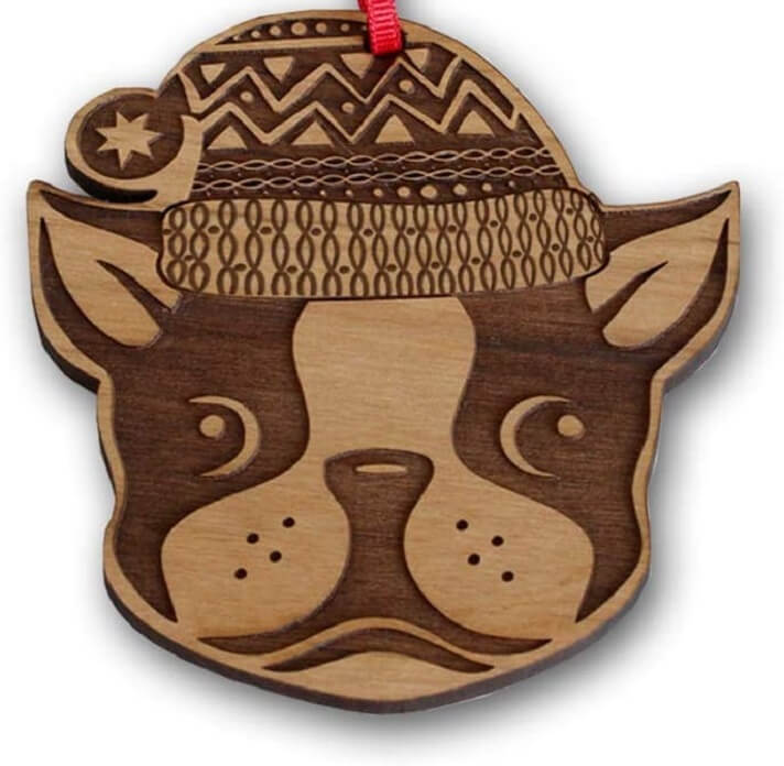 Alder wood laser-cut and engraved